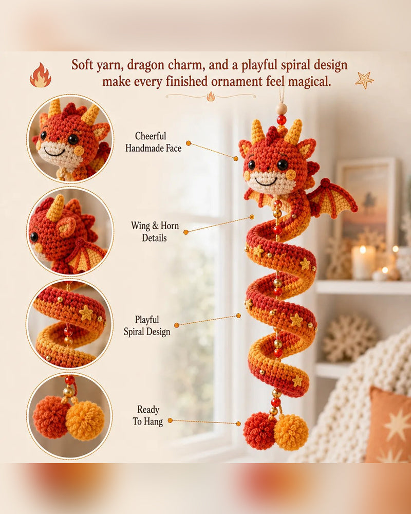 🐉 Beginner-Friendly DIY Set for an Enchanted Dragon Spiral Hanging Ornament | Complete Set Including All Tools and a Step-by-Step Guide 💕
