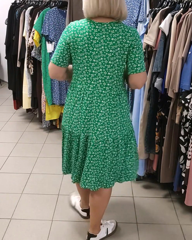 Floral Print Tie Front Dress