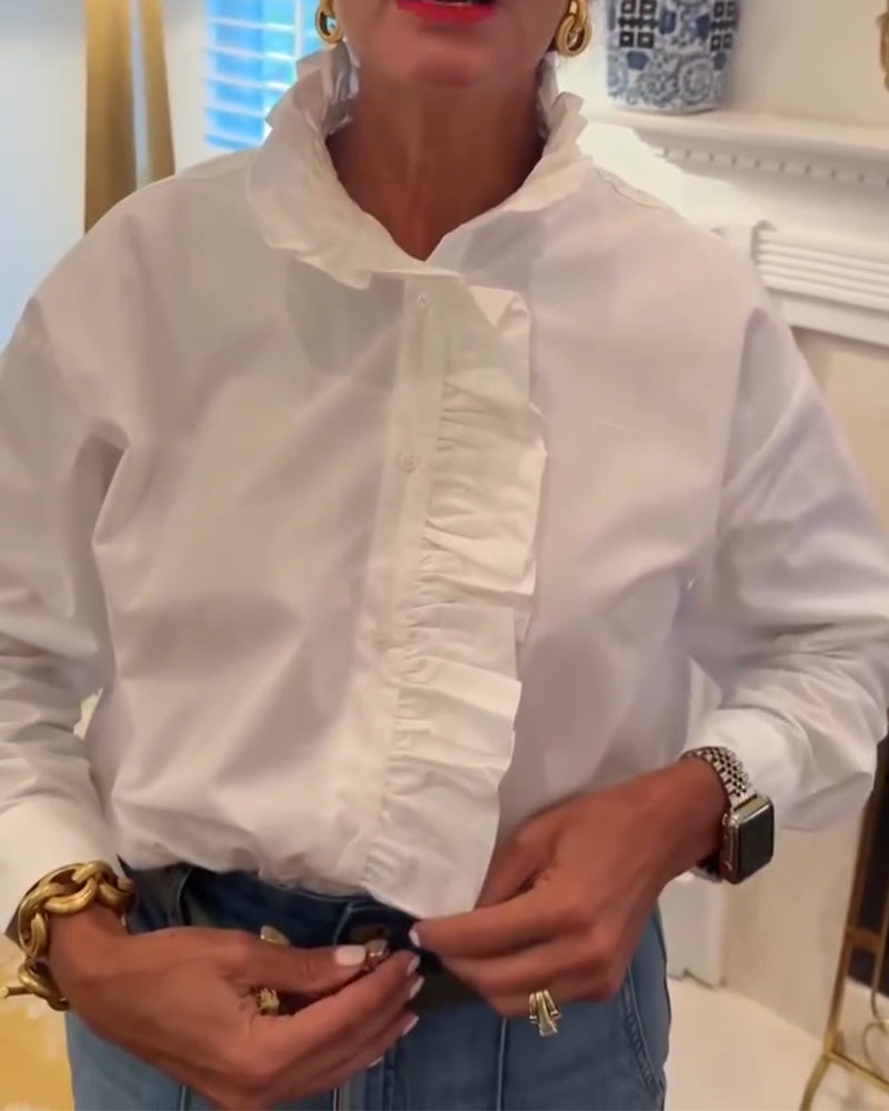 Ruffle Long Sleeve Shirt