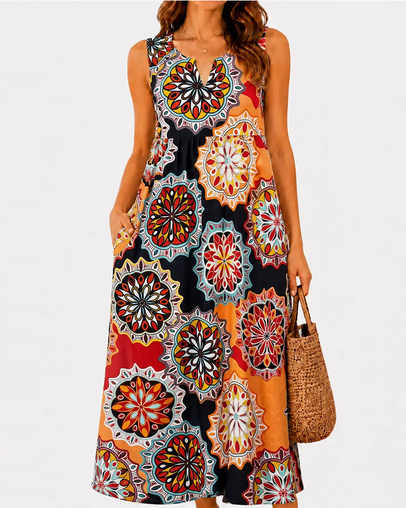 High Waist Casual Sleeveless Dress
