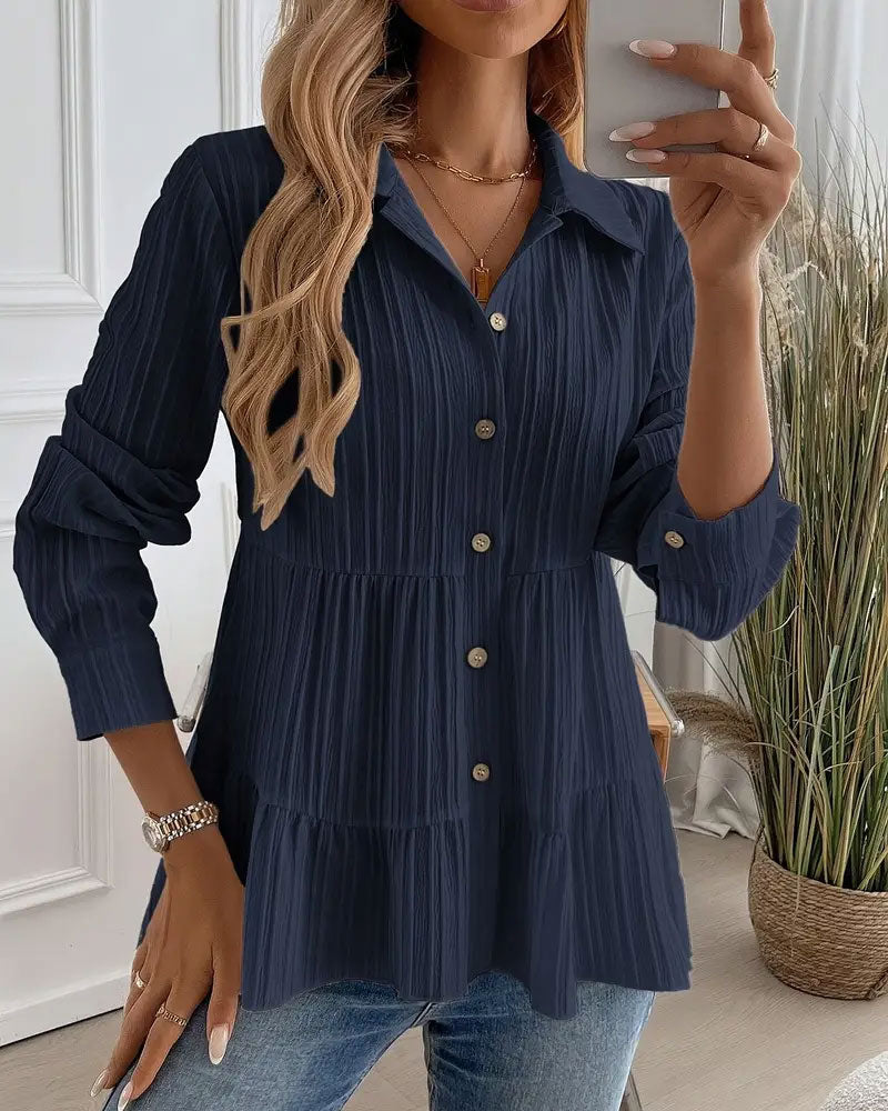 Elegant Lapel Waist Shirt