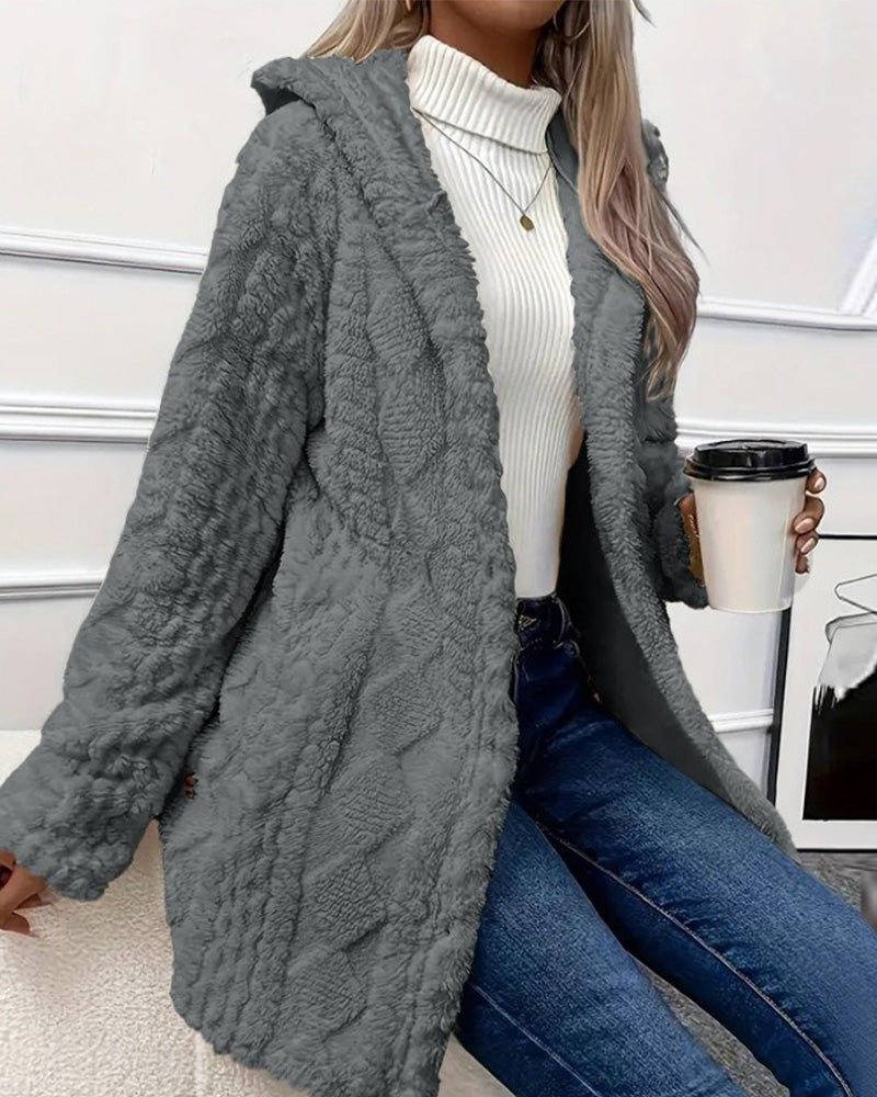 Solid Color Long Sleeve Coat