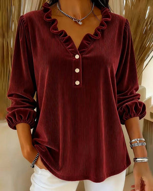 Solid Color Puff Sleeve Top