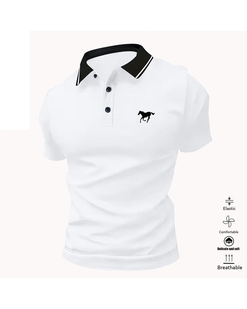 Men's Lapel Short Sleeve T-Shirt