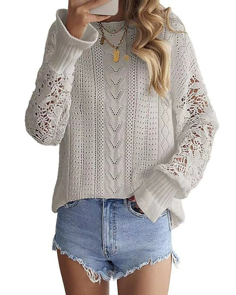 Solid Color Round Neck Pullover