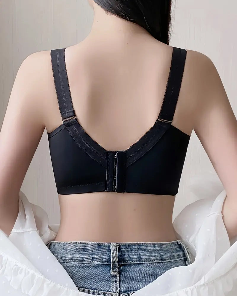 Elegant Full Coverage Bow Contrast Lace Push Up Bra