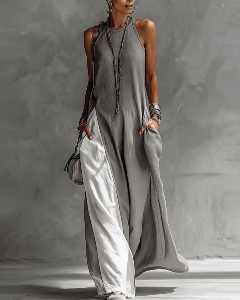 Sleeveless Pocket Maxi Dress