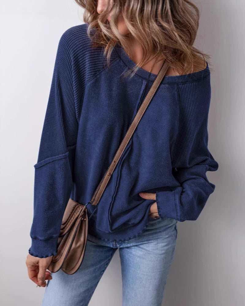 Reverse Seam Patchwork Casual Sweatshirts