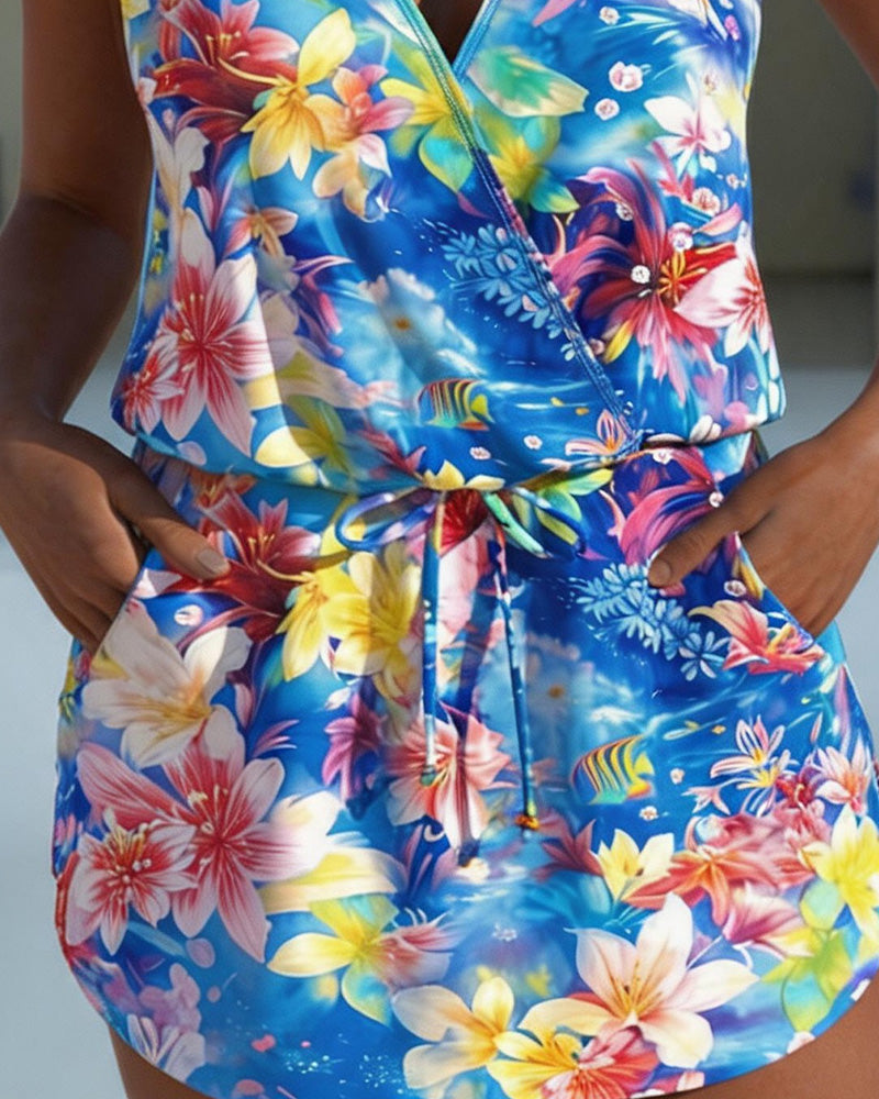 Floral Halterneck Tankini