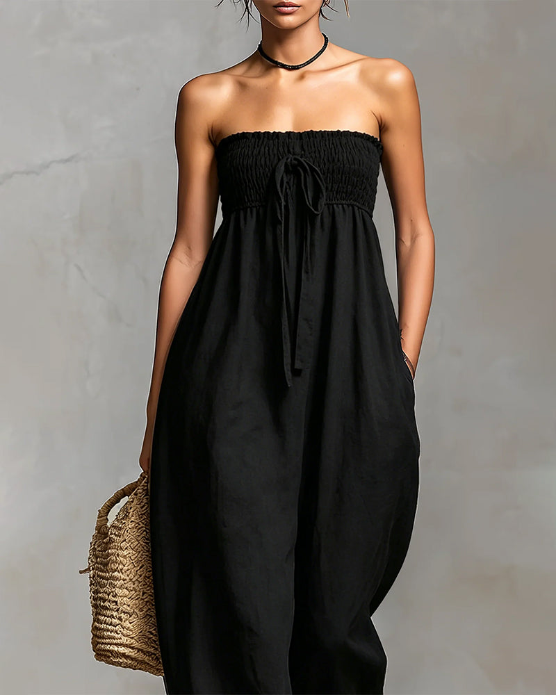 Casual Solid Color Sleeveless Jumpsuits