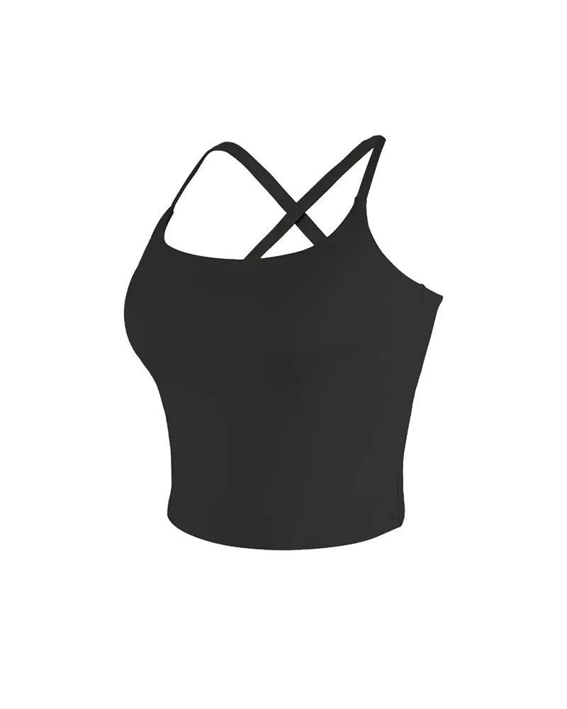 Back Cross Solid Cami Top