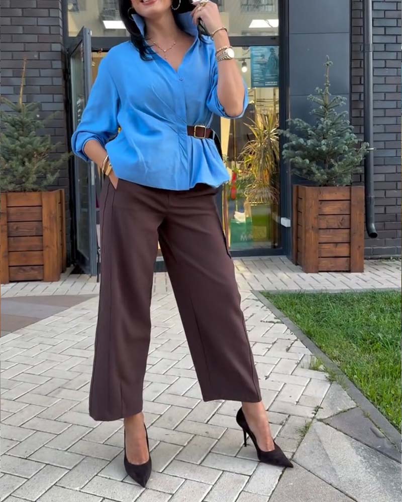 Lapel Chic Stylish Shirt