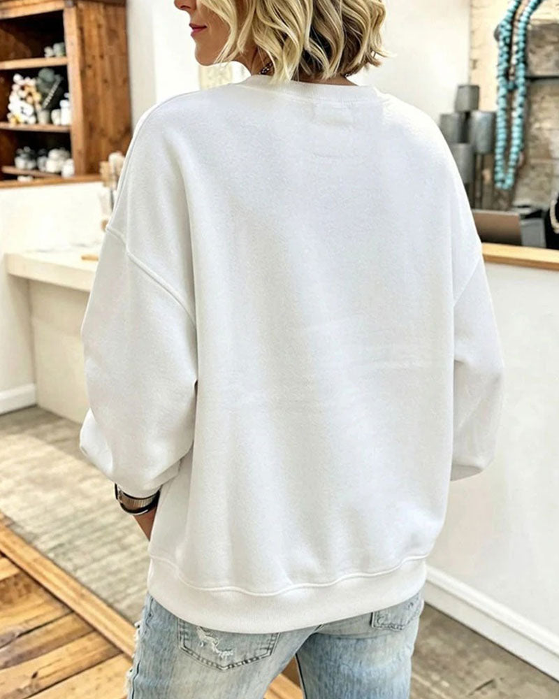 Mock Layered Patchwork Crewneck Sweatshirt