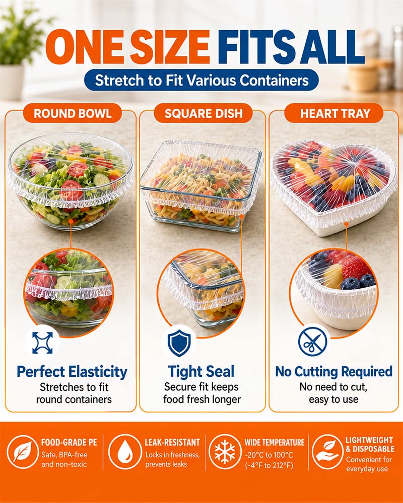 Reusable Elastic Plastic Bowl Covers