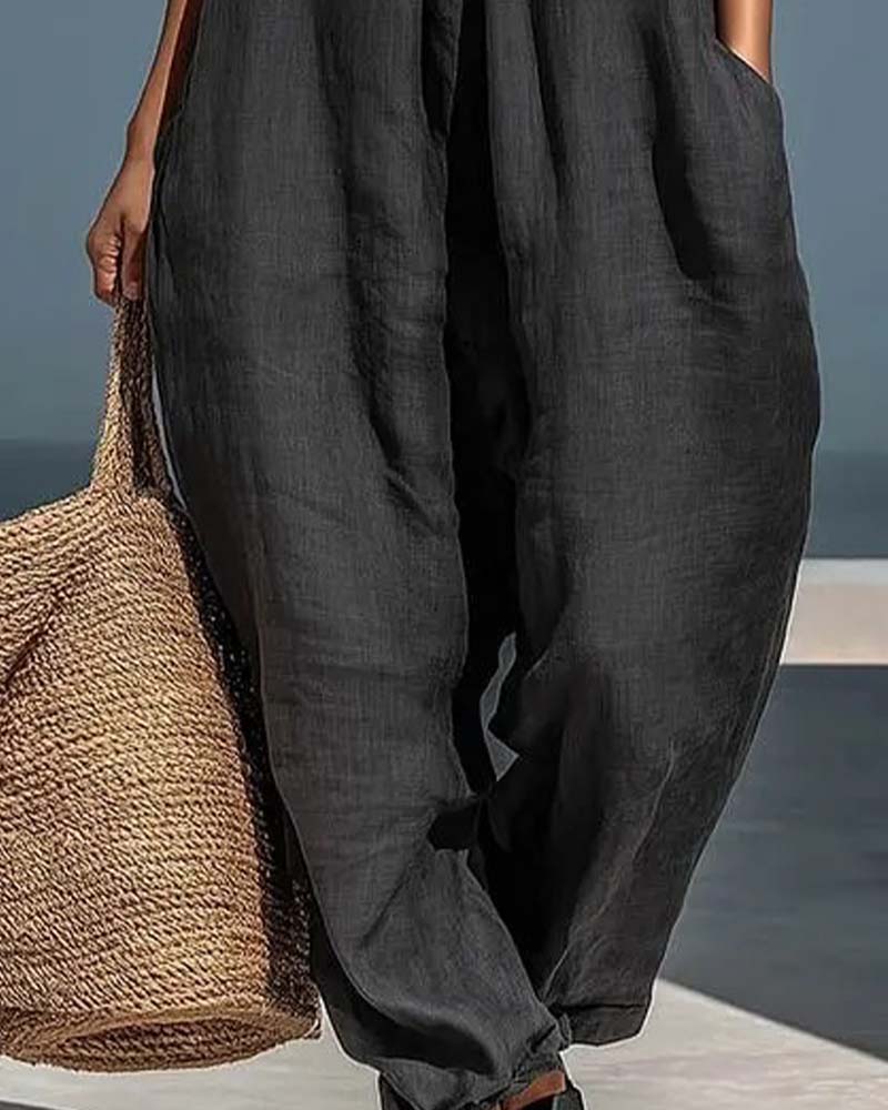 Halter Neck Sleeveless Jumpsuit