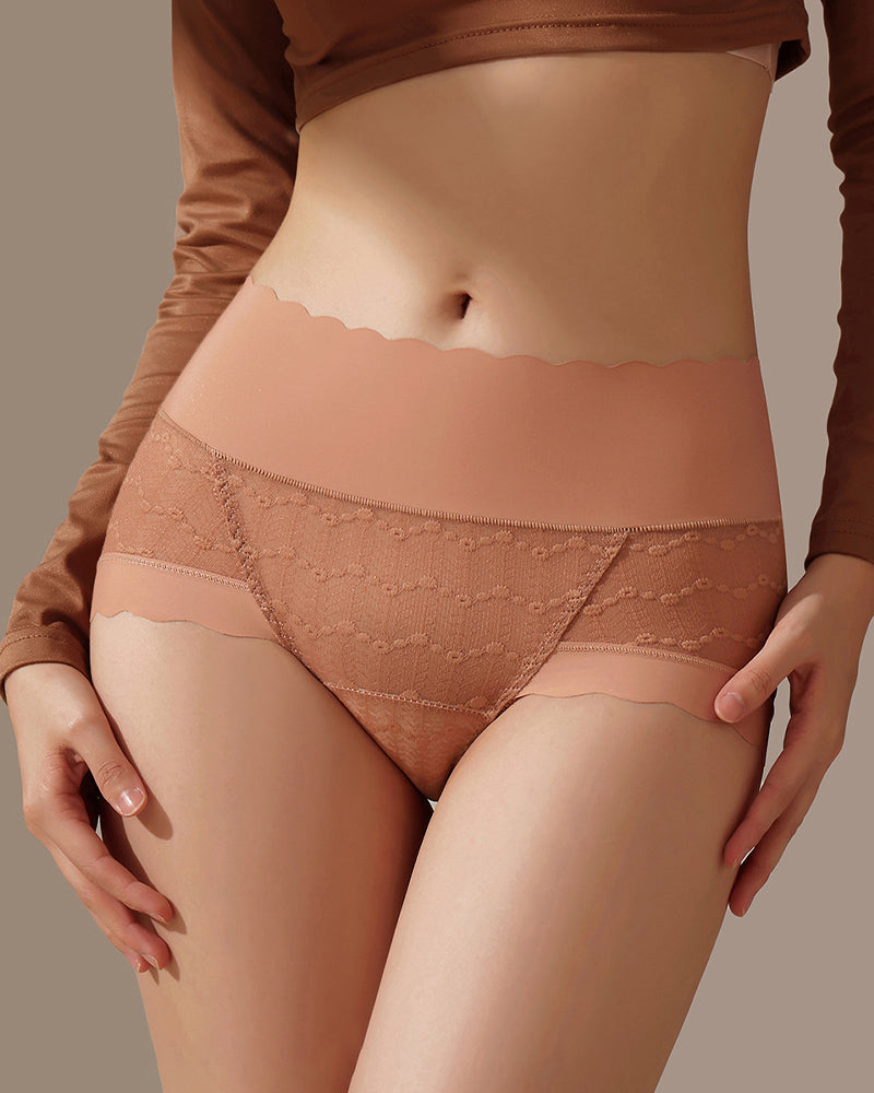 Breathable Seamless High Waist Lace Panties