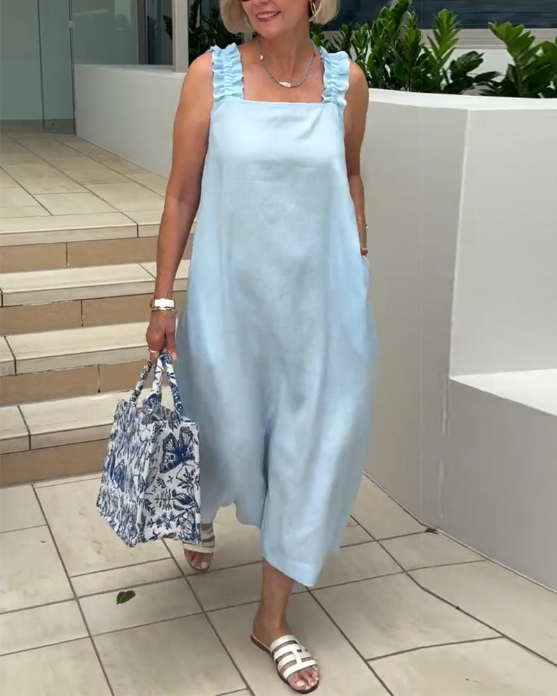 Square Neck Sleeveless Dress