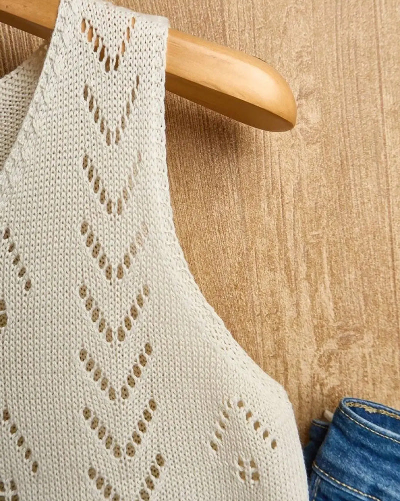 V-Neck Cutout Sleeveless Pullover