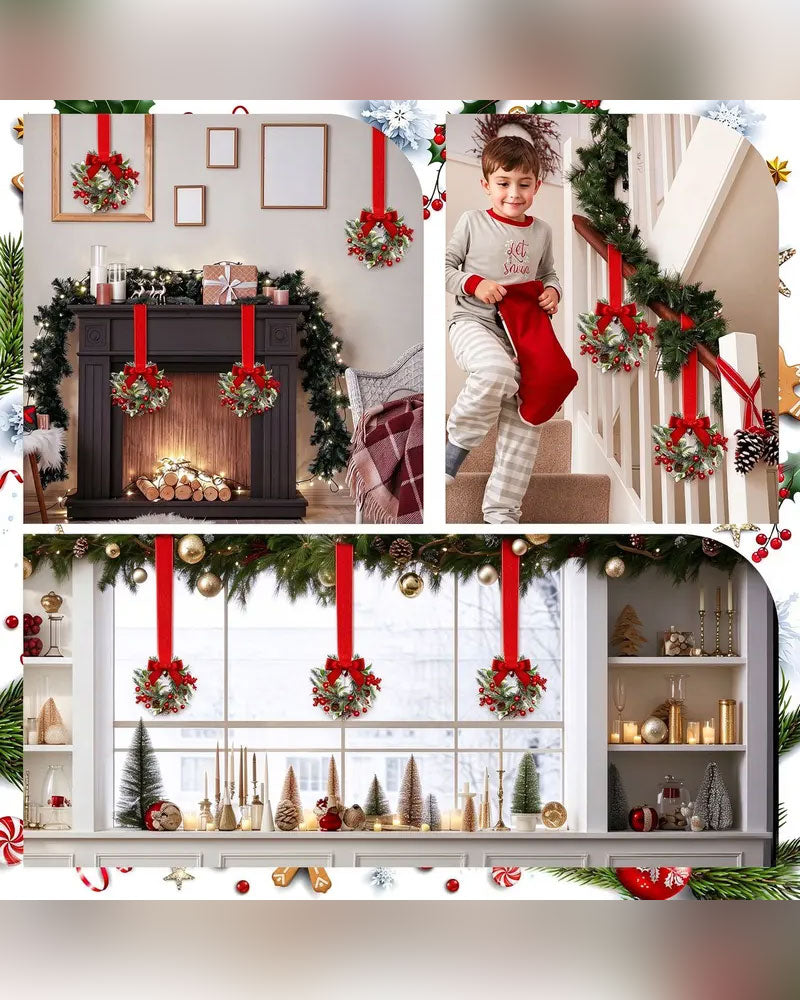 Artificial Christmas Cabinet Wreaths
