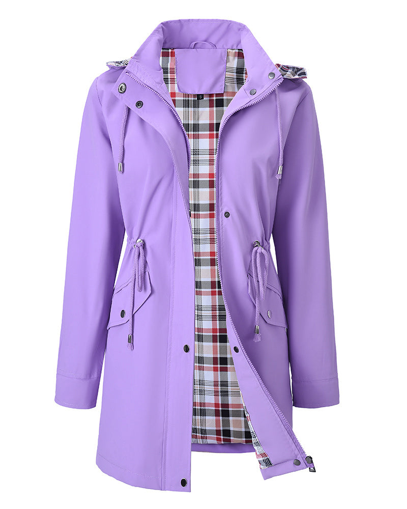 Women Waterproof Long Hooded Trench Coats