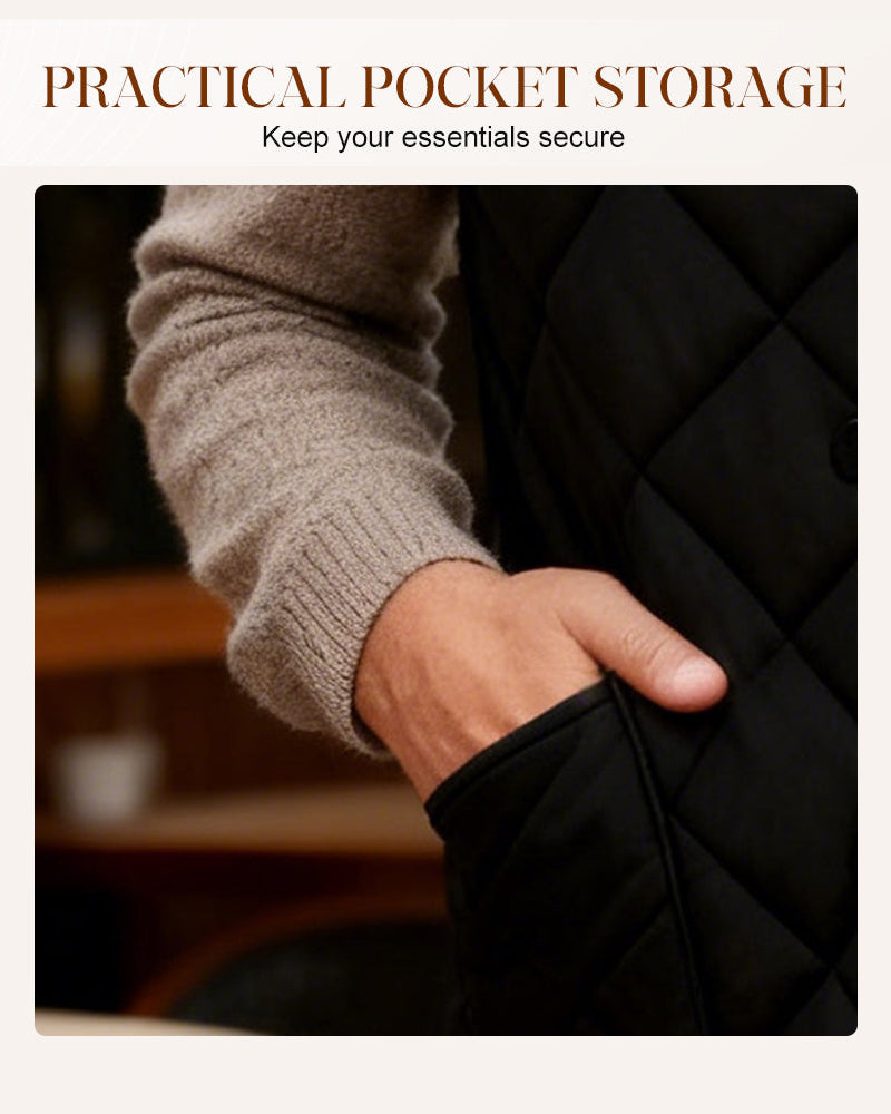 Men's Casual Quilted Thermal-Lined Vest