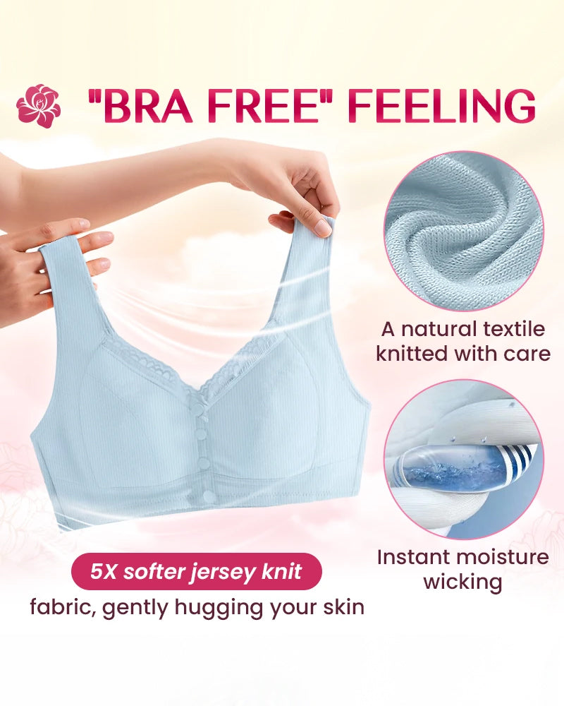 Front Button Comfortable Wireless Lift Bra