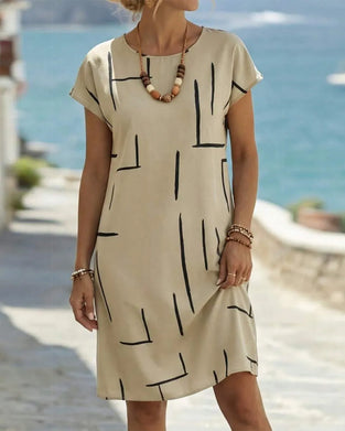 Women's Summer Casual  Print Round Neck Dress