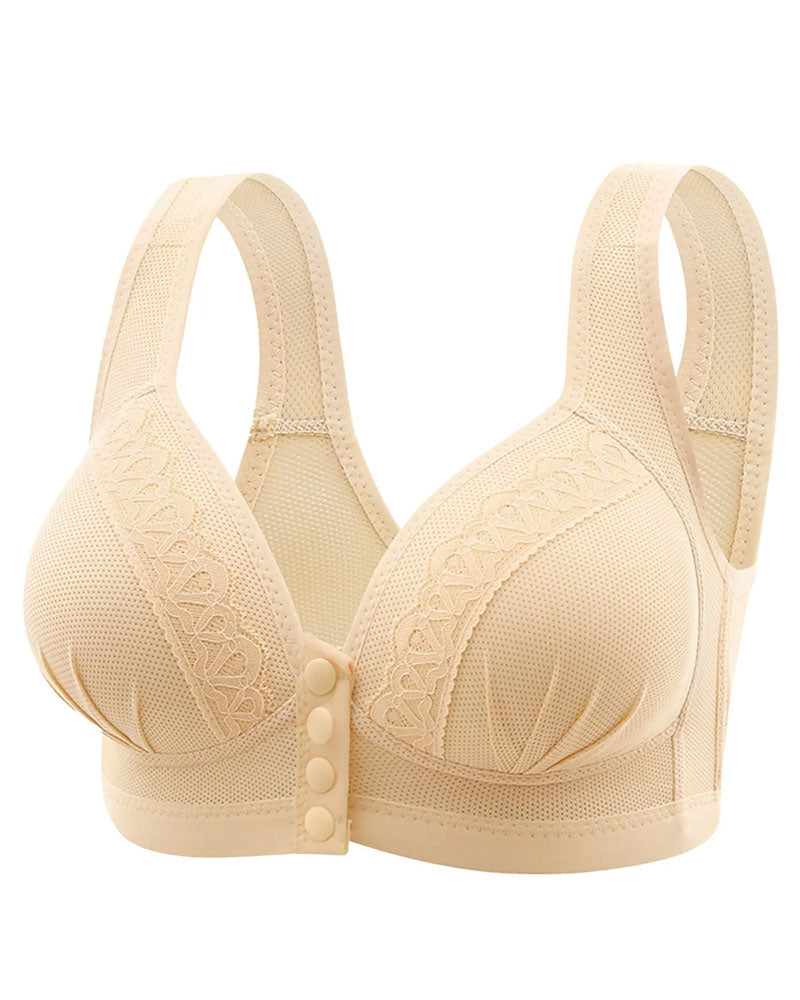 Front button breathable skin-friendly cotton bra