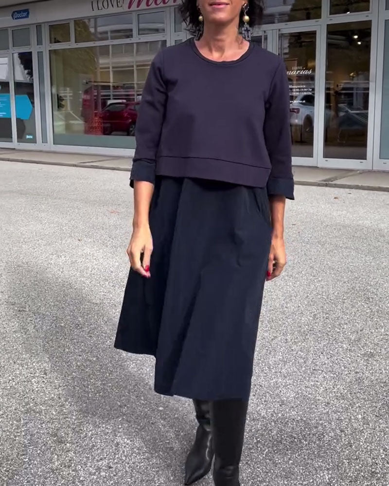 Round Neck Patchwork Fashion Dress