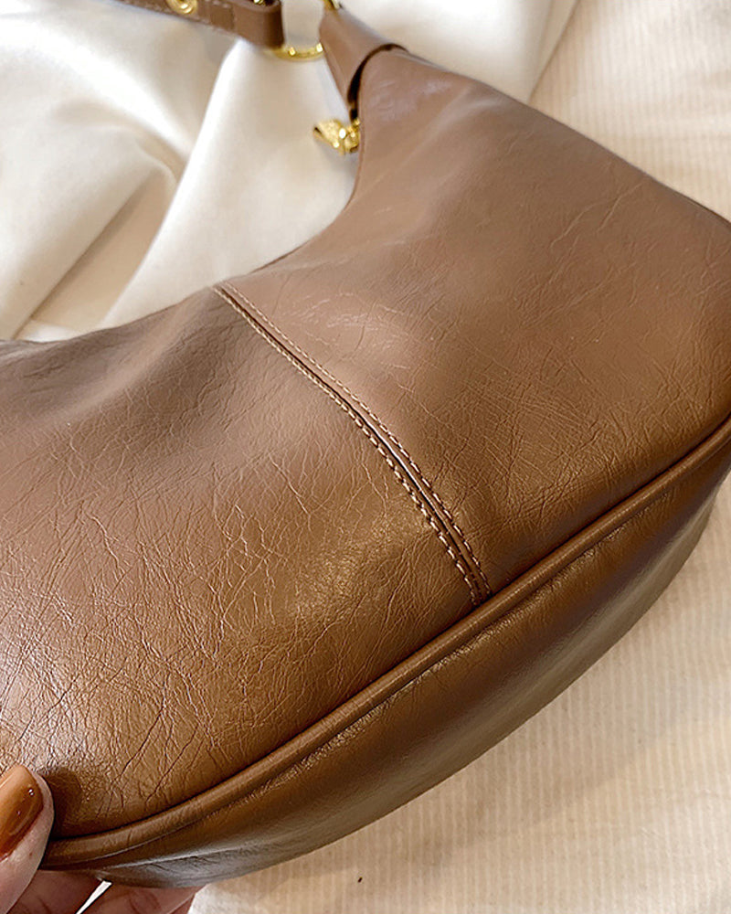 Waxed Leather Underarm Bag