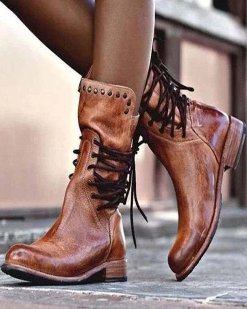 🔥 Latest 2025 🔥 Vintage Women's Boots With Side Lacing