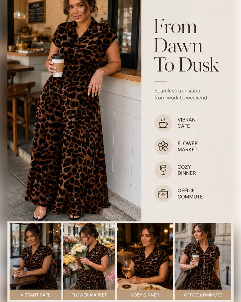 Casual Leopard Maxi Dress
