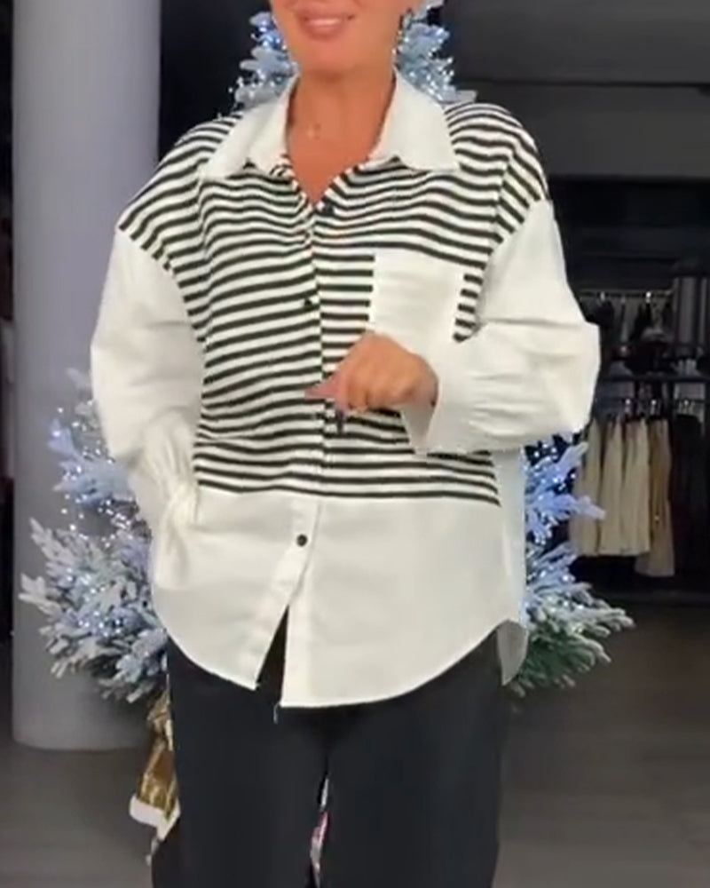 Striped Button-Down Collar Shirt