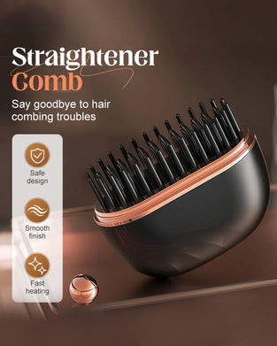 Mini Cordless Hair Straightener Comb