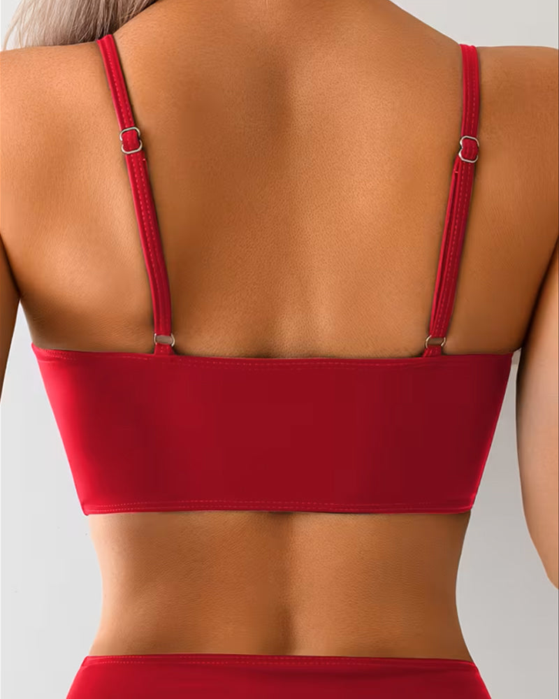 Strappy High-Waisted Two-Piece Swimsuit