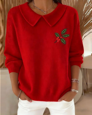 Peter Pan Collar Jacquard Pullover