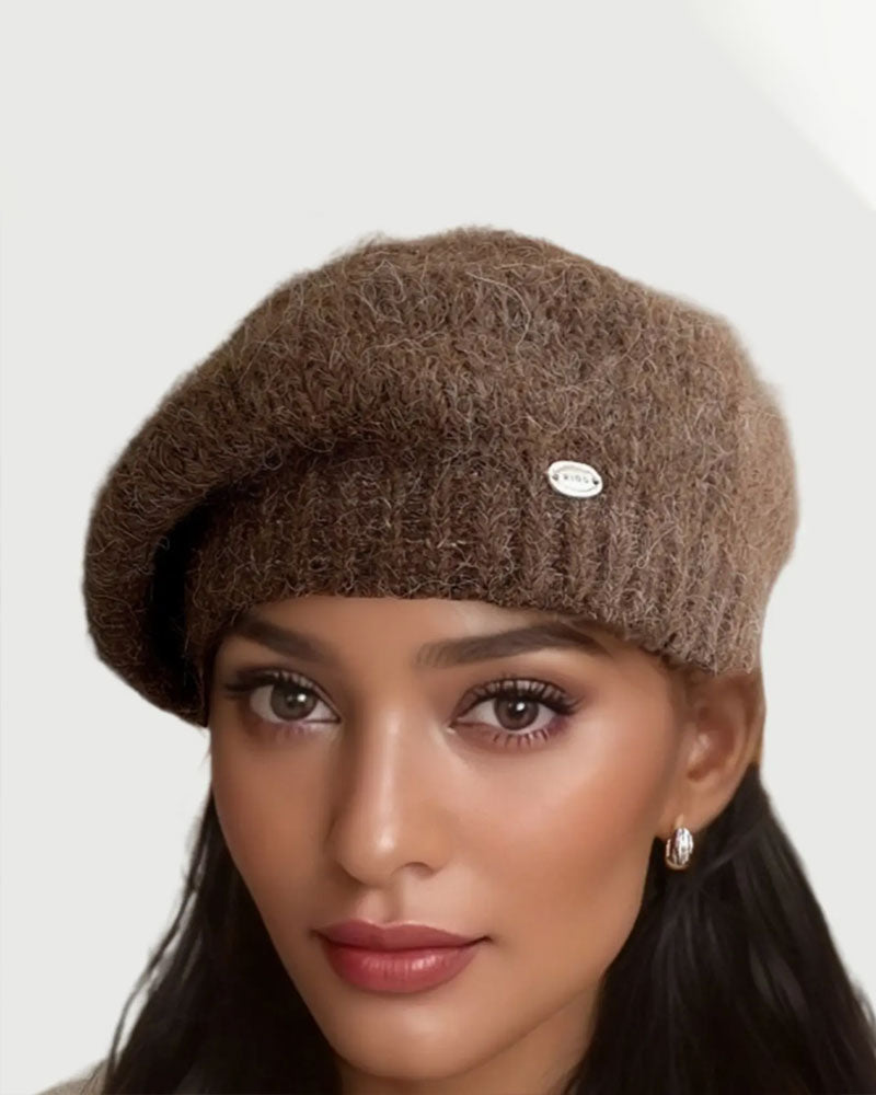 Women Plain Knit Beret Beanie