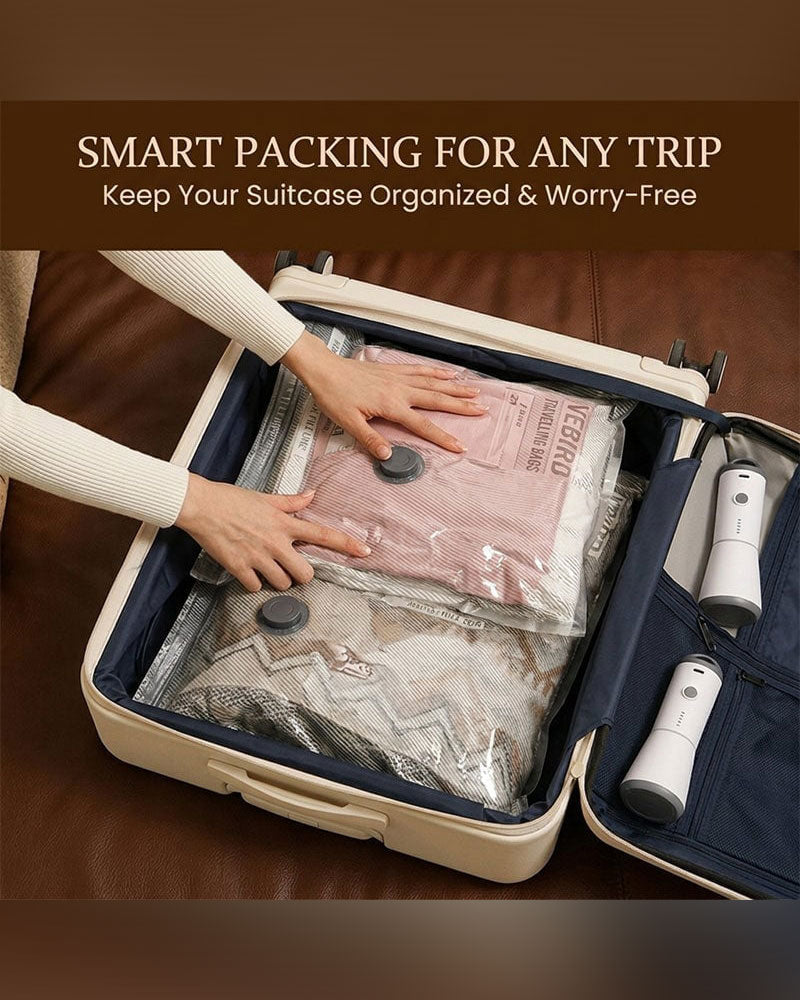 Travel Vacuum Bags with Portable Electric Pump