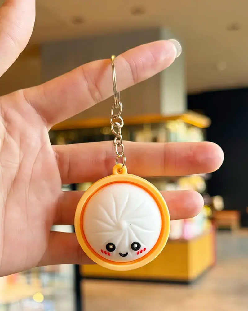 Cute Dumpling Pressable Glow Squishies Fidget Keychain