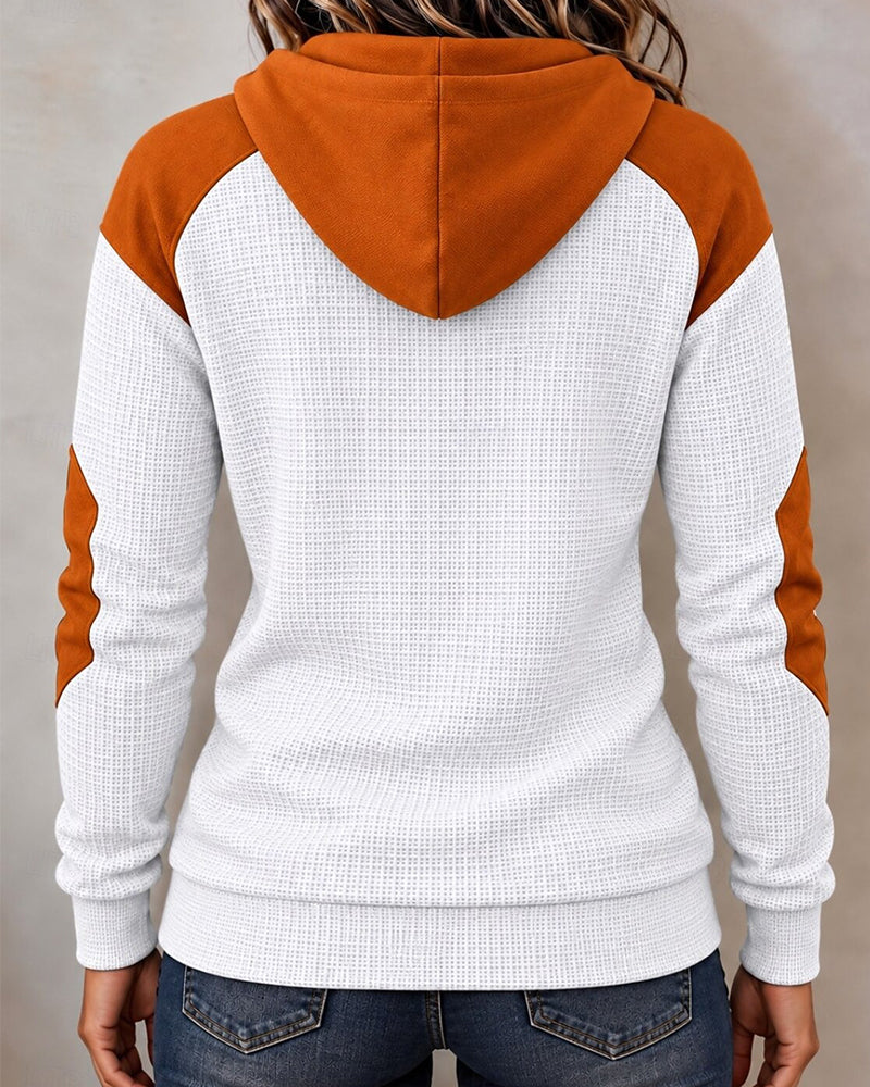 Patchwork Lace-Up Hoodie