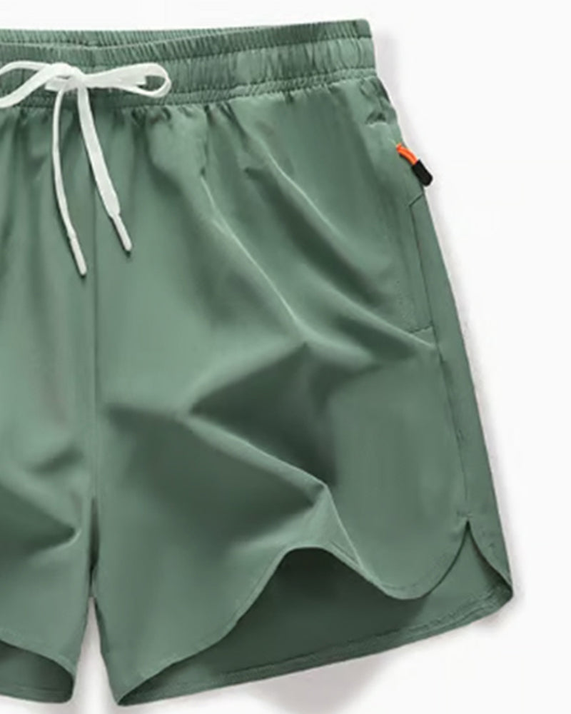 Zipper Pocket Quick Dry Dolphin Shorts
