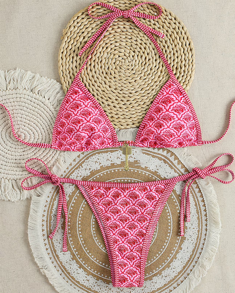 Sexy Rhombus Print Bikini