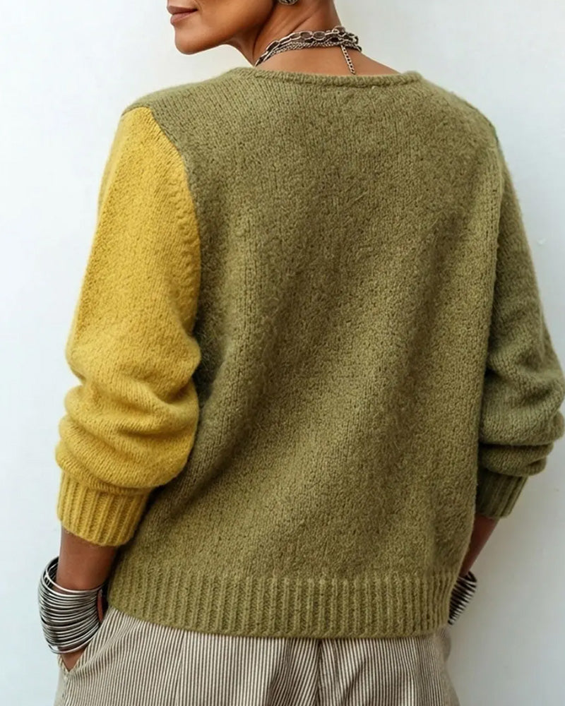 Irregular Color Block Cardigan