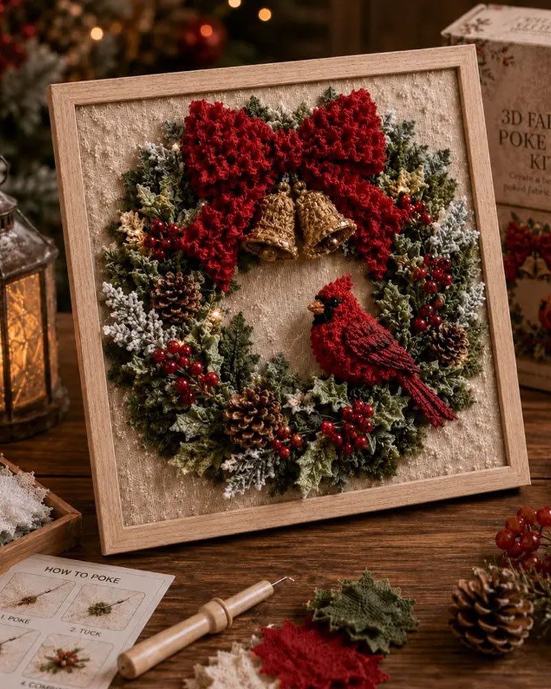 Christmas Needle Felting Fabric DIY Kit