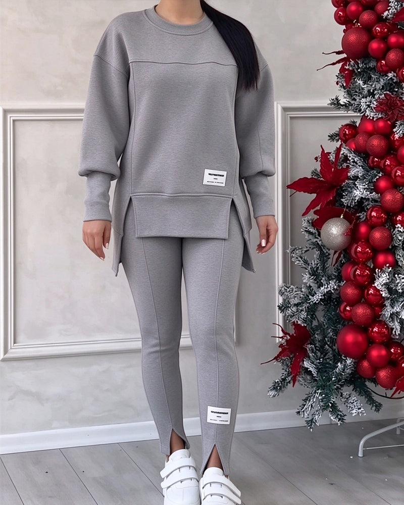 Printed Sweatshirt And Sweatpants Set