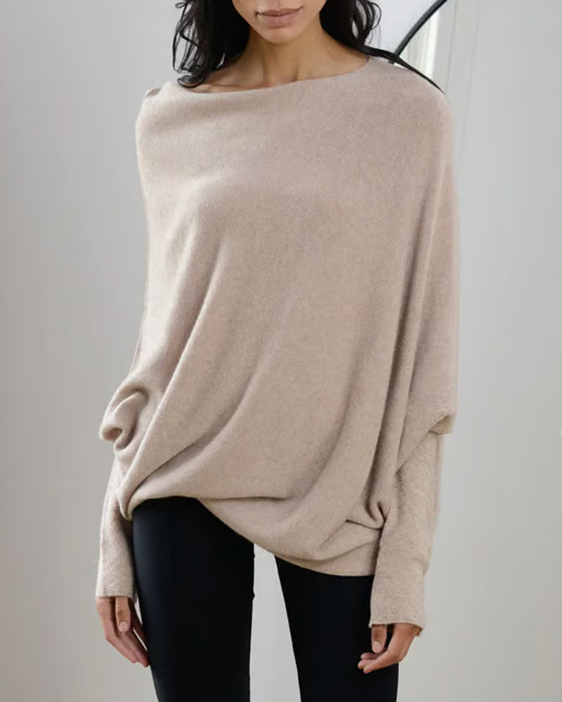 Innovative Asymmetric Draped Knitwear Apparel