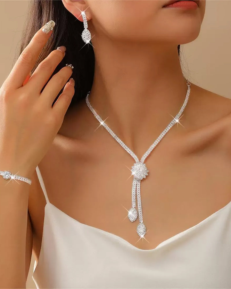 🌼✨ Women's Zircon Flower Jewelry Set