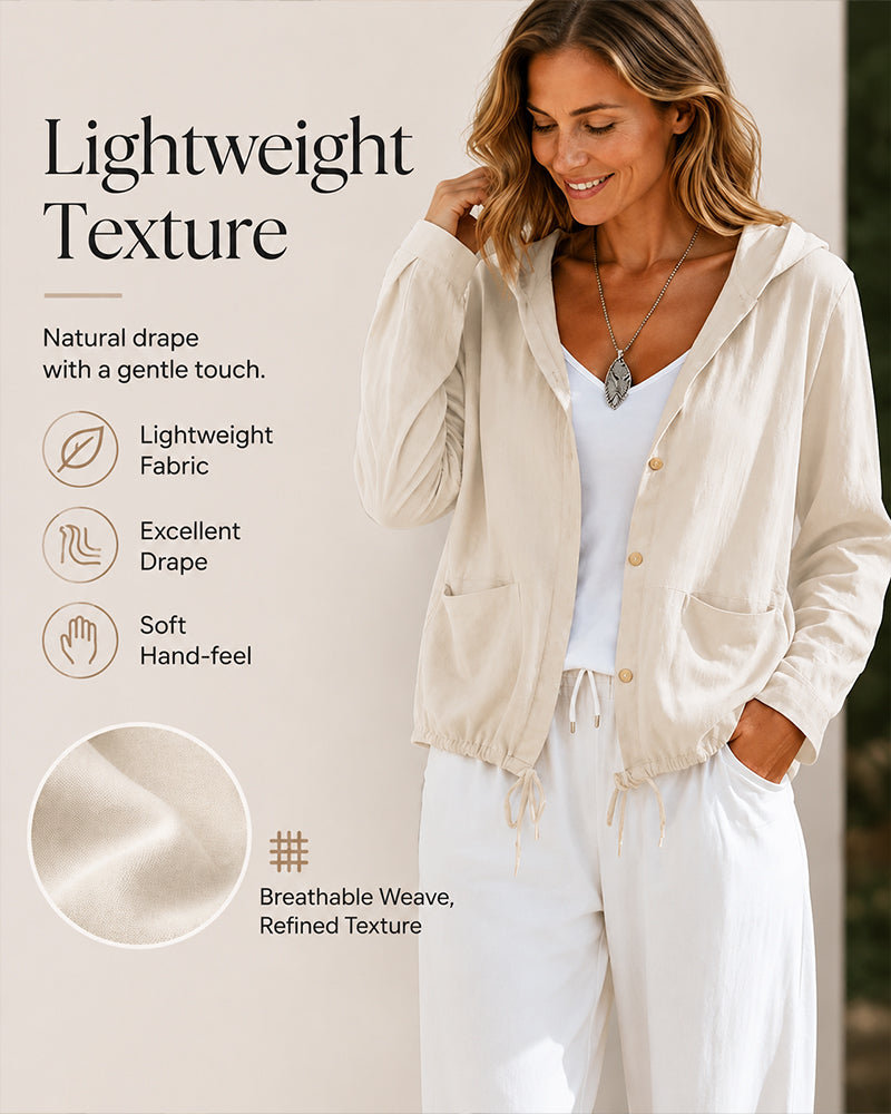 Hooded Solid Color Pocket Coat