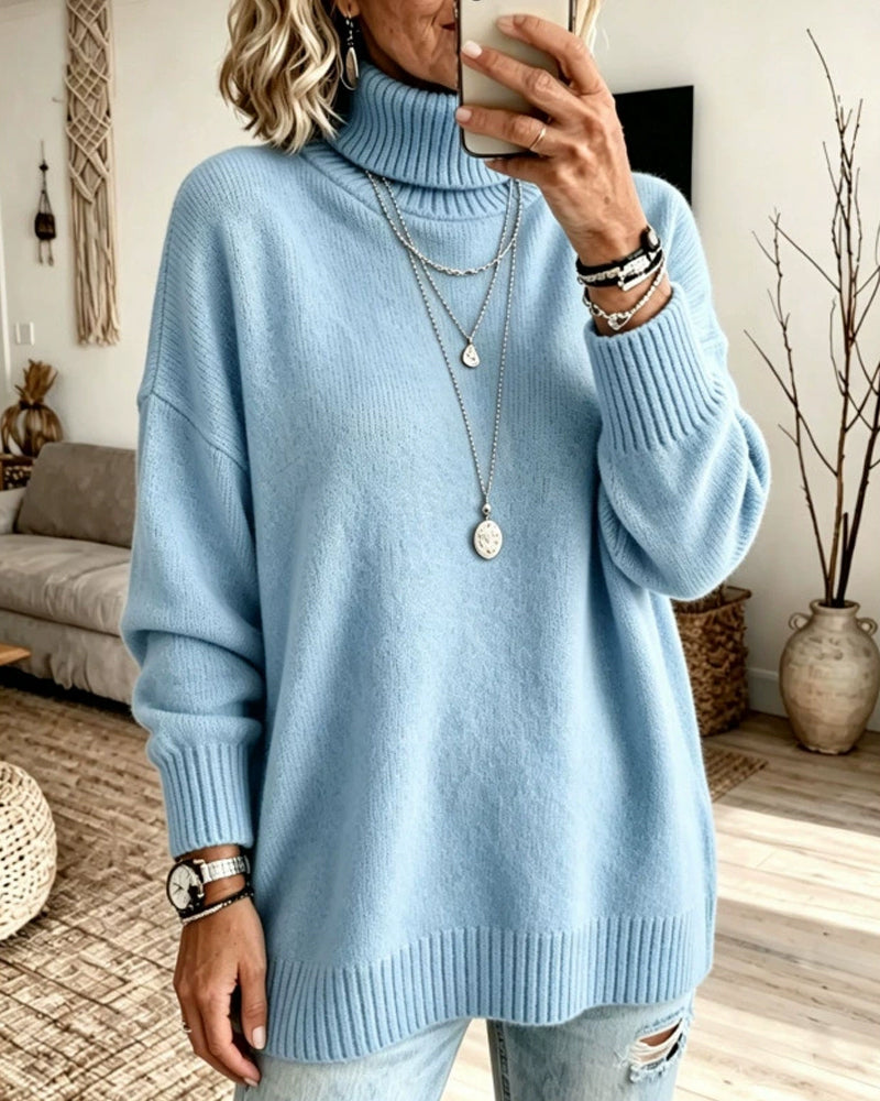 High-Neck Loose Pullover
