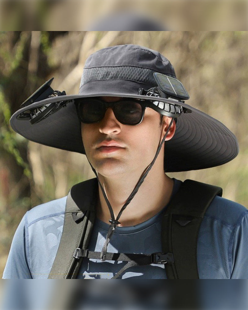 New Solar-Powered Outdoor Cooling Fan Hat